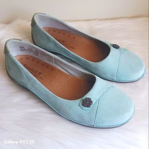Timberland Women's Green Mint Genuine Leather Flats  Sz 9.5M